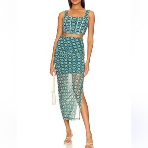 Galaxy Corset Set in Green Combo
Free People NEW XS